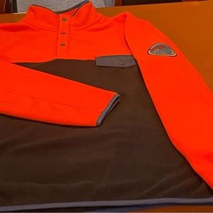 Club Room Fleece Color Blocked Stand Button Collar Mens Pullover Size XL